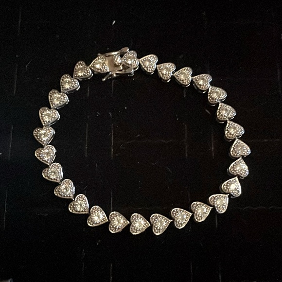 925 heart bracelet with crystals - Picture 1 of 4